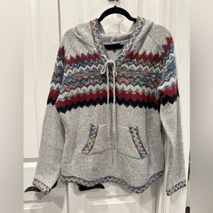 Gray Patterned Women's Hoodie